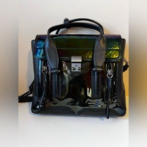 3.1 Phillip Lim - Pashli Medium Satchel Bag - Oil Slick Patent Leather